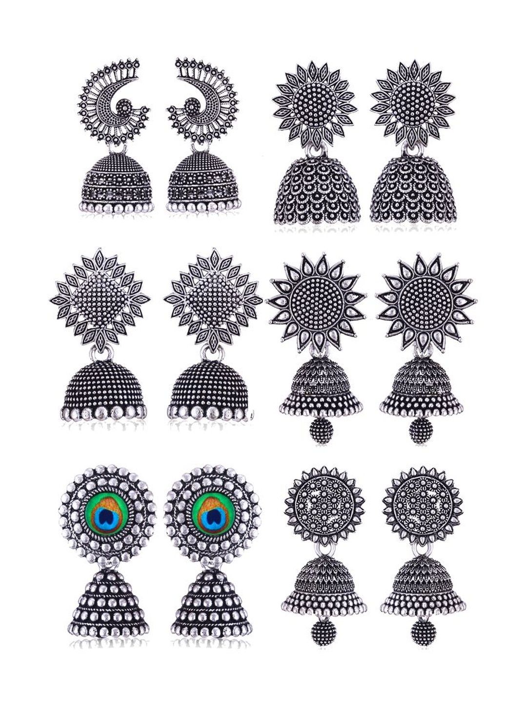Ethnic Oxidized Jhumka for Women Set