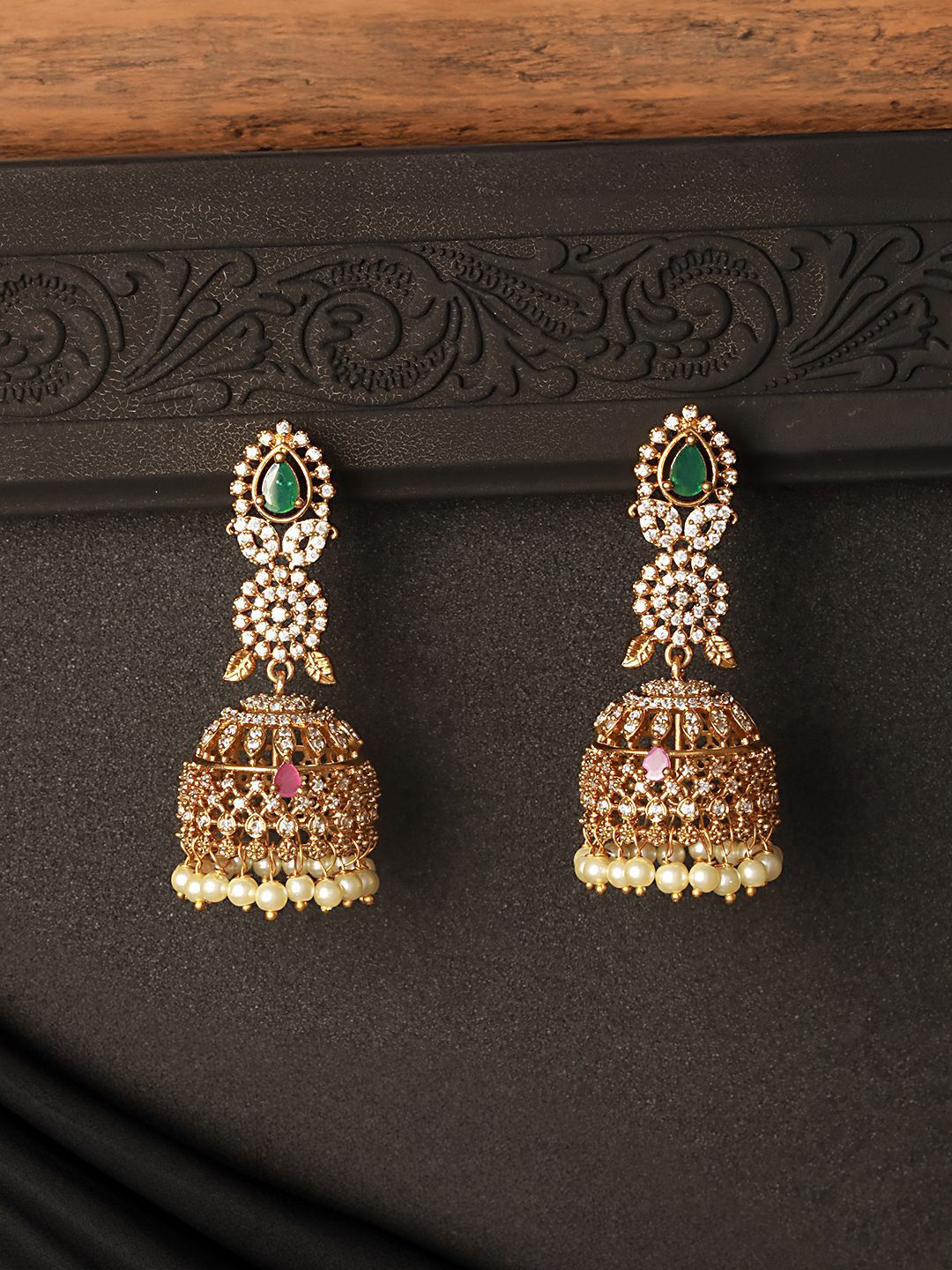 Exquisite Gold Plated Jhumka Earrings for Traditional Look