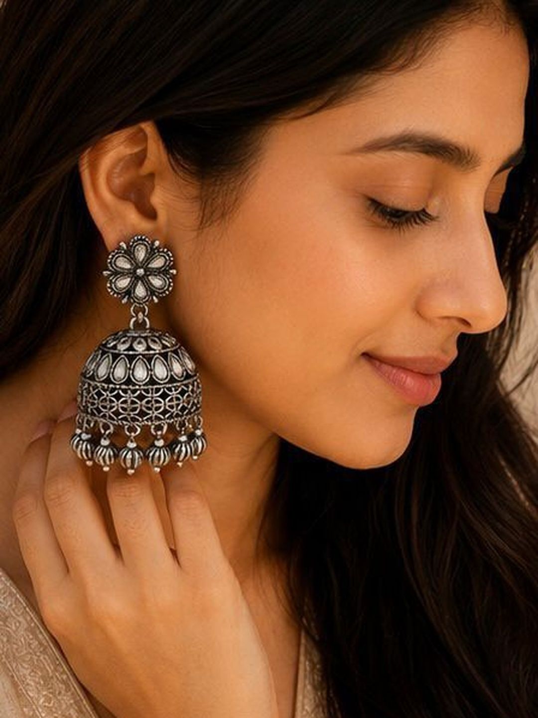 Exquisite Traditional Oxidized Artificial Jhumka Earrings | Indian Ethnic Style