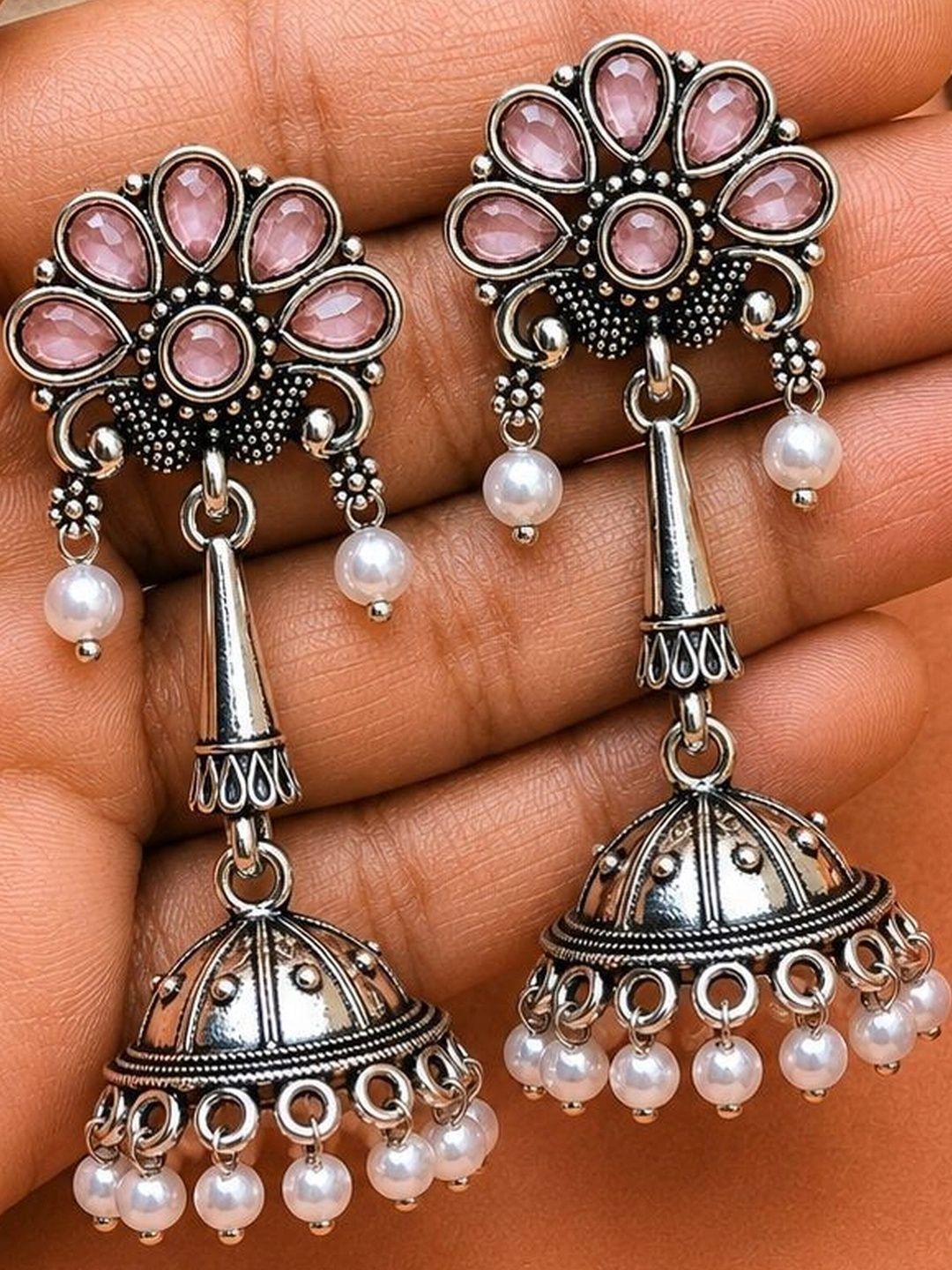 Floral Theme Designer Jhumka Earrings