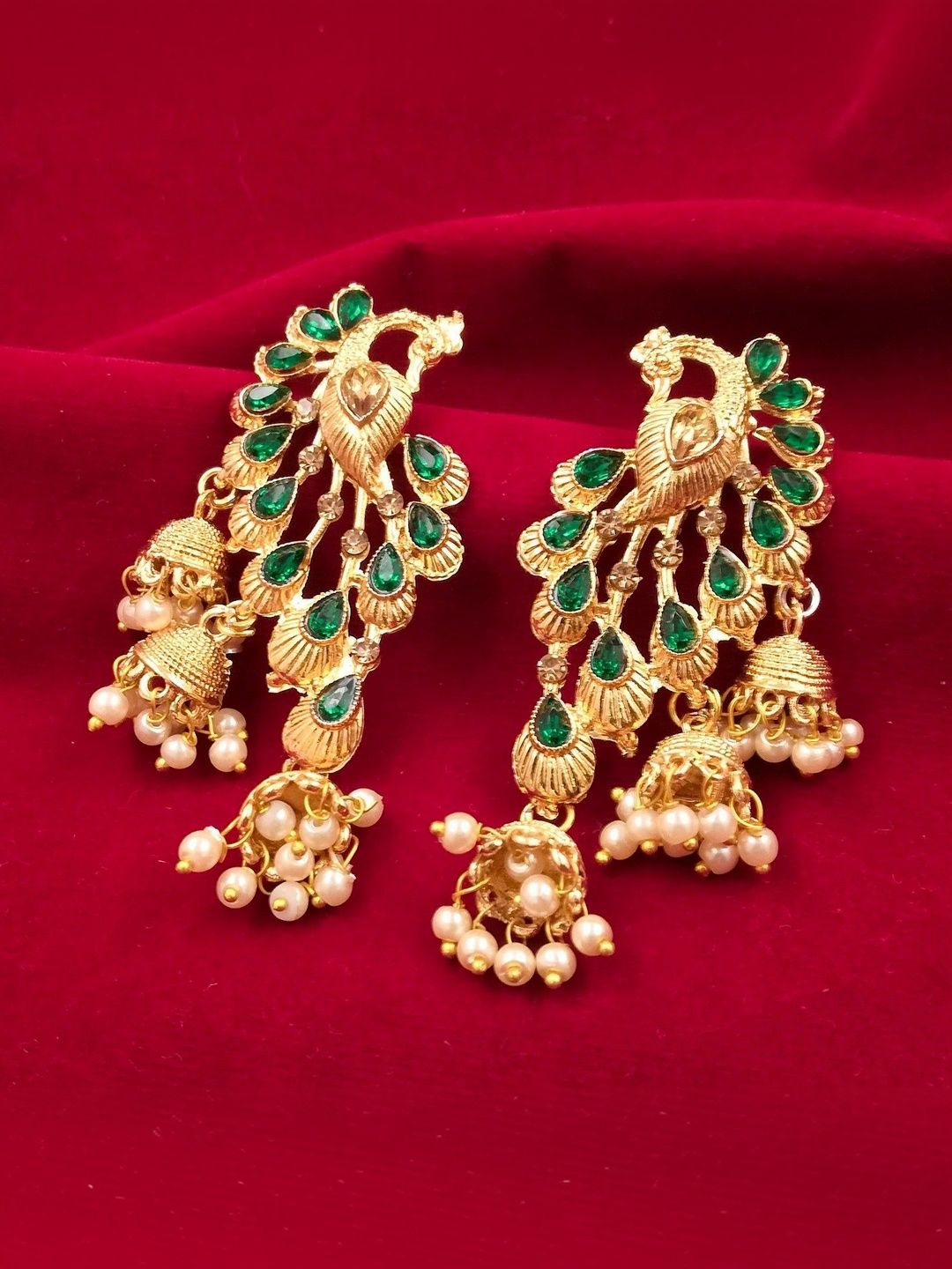 Gift Nest Peacock Shaped Jhumkas