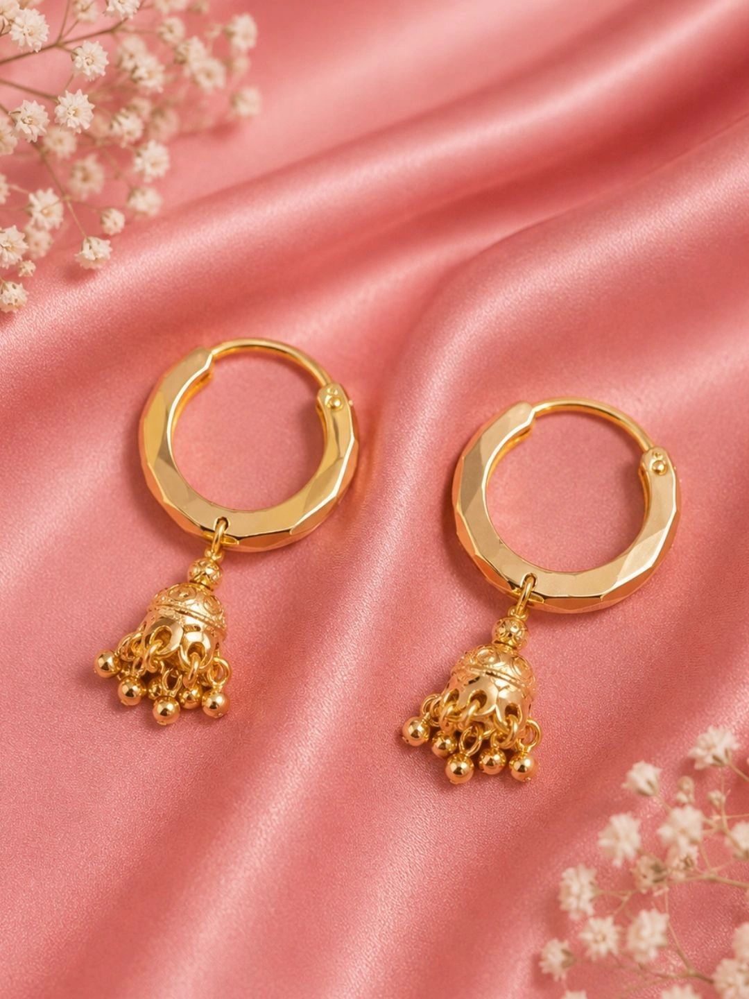 GOLD CASH Circular Statement Jhumka for Women