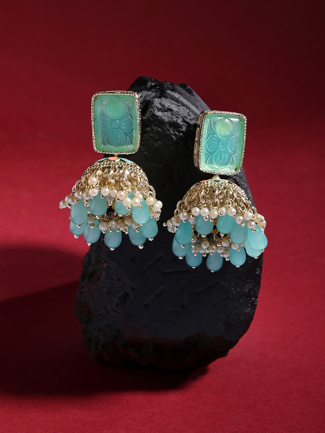 Gold Meenakari Contemporary Jhumka for Women