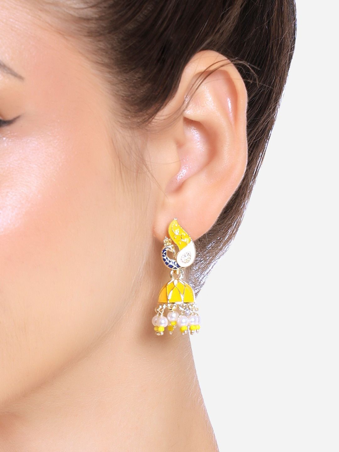 Gold Plated Meenakari Jhumka for Women