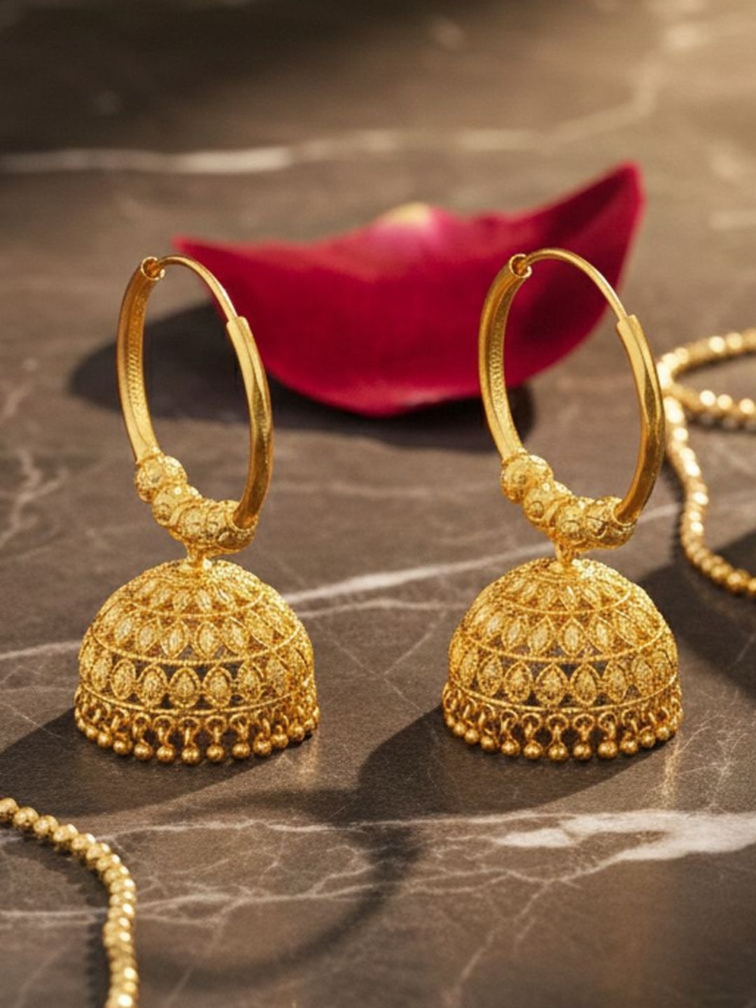 Gold Plated Traditional Jhumkas | Indian Ethnic Jhumka Earrings