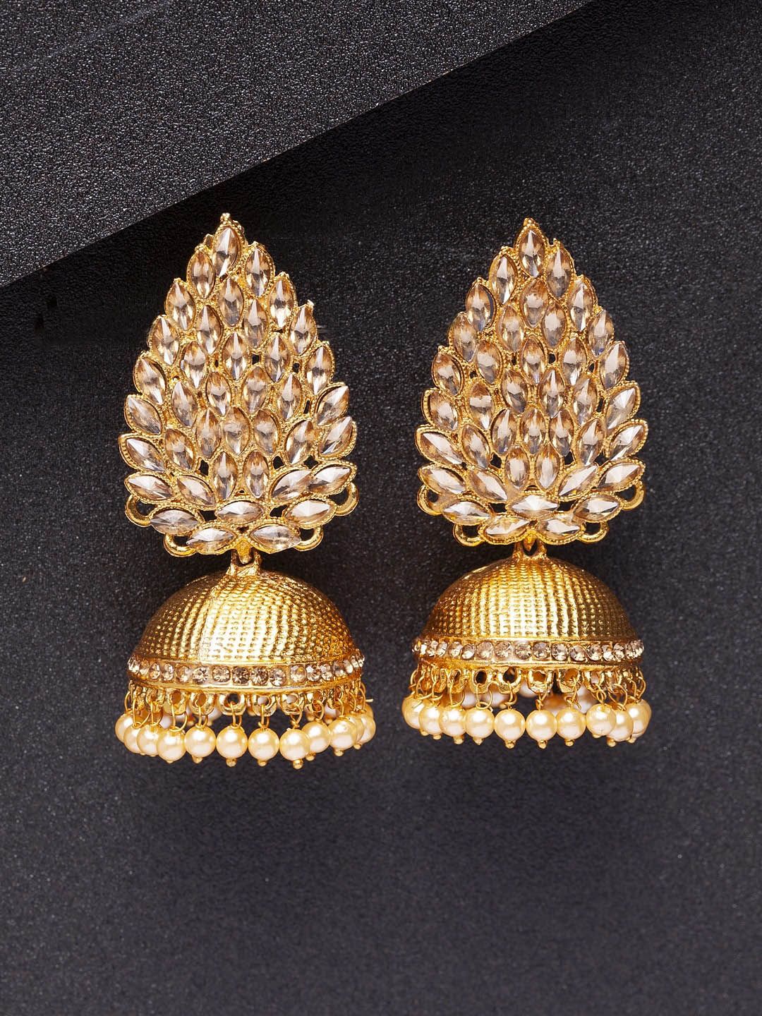 Gold Toned Dome Jhumka for Women