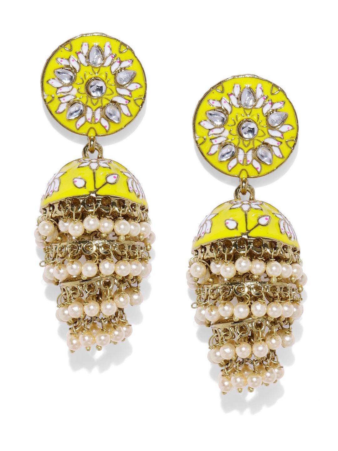 Gold Yellow Dome Jhumka for Women