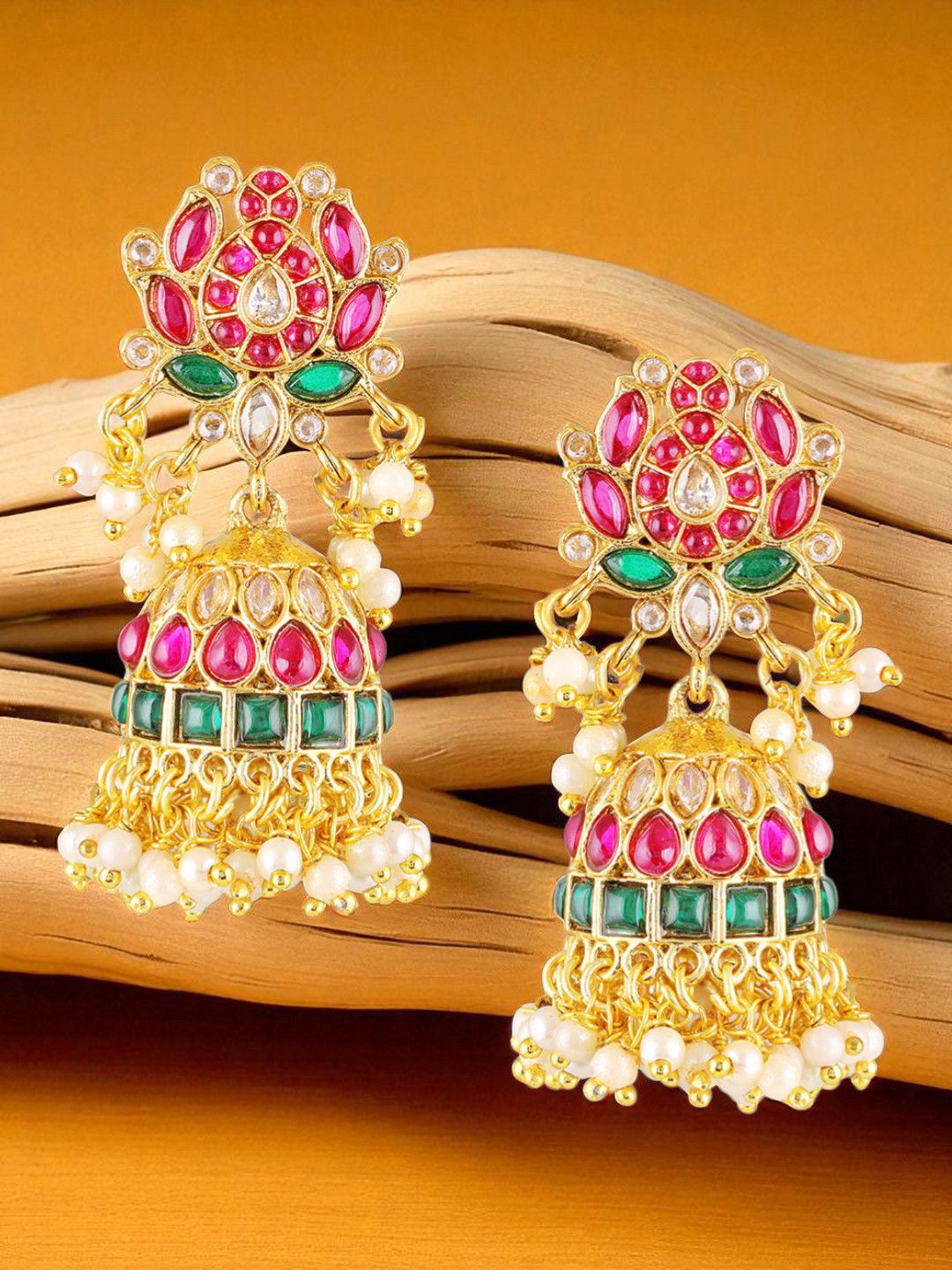 Kundan Studded Dome Jhumka