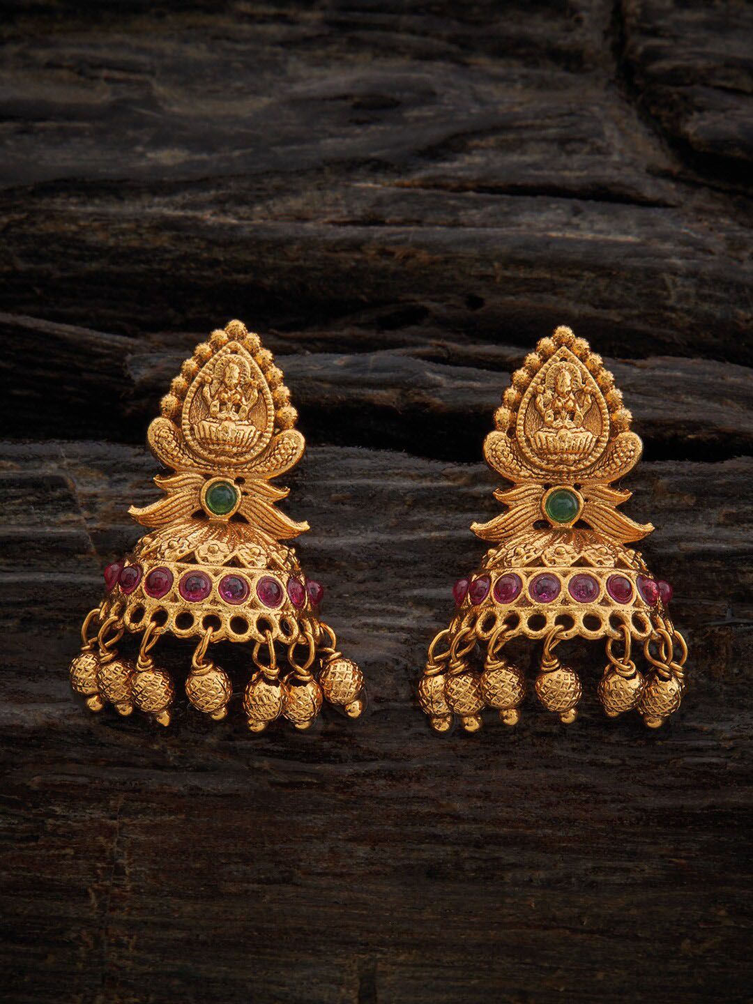 Kushal's Antique Classic Gold Jhumkas