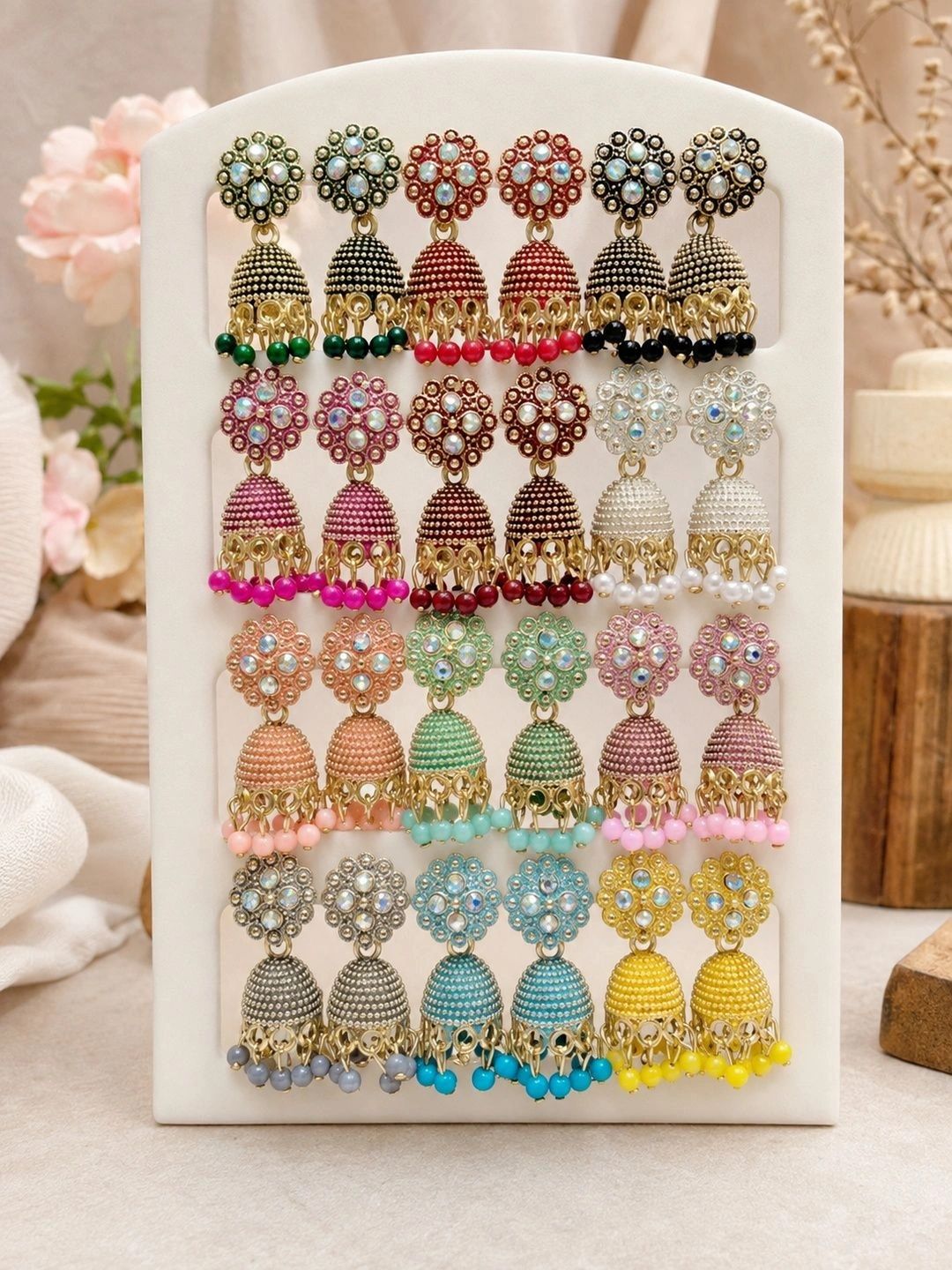 MAYTAG Floral Jhumka Earrings for Ethnic Charm