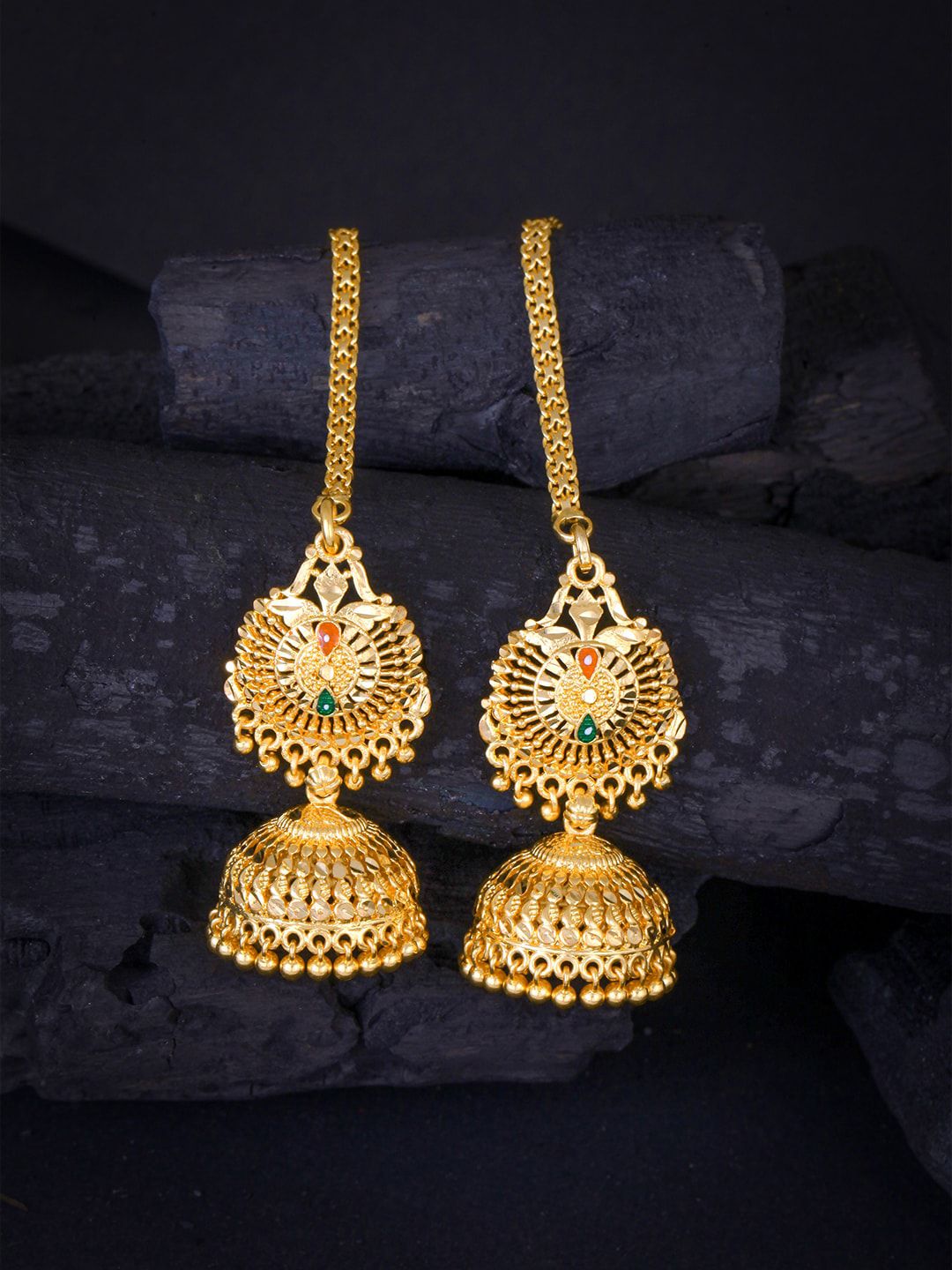 MEENAZ Gold Plated Dome Jhumka for Women