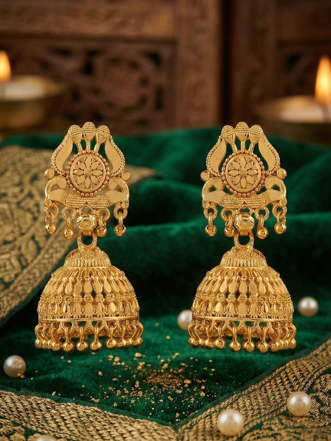 Mekkna Floral Designer Jhumka for women