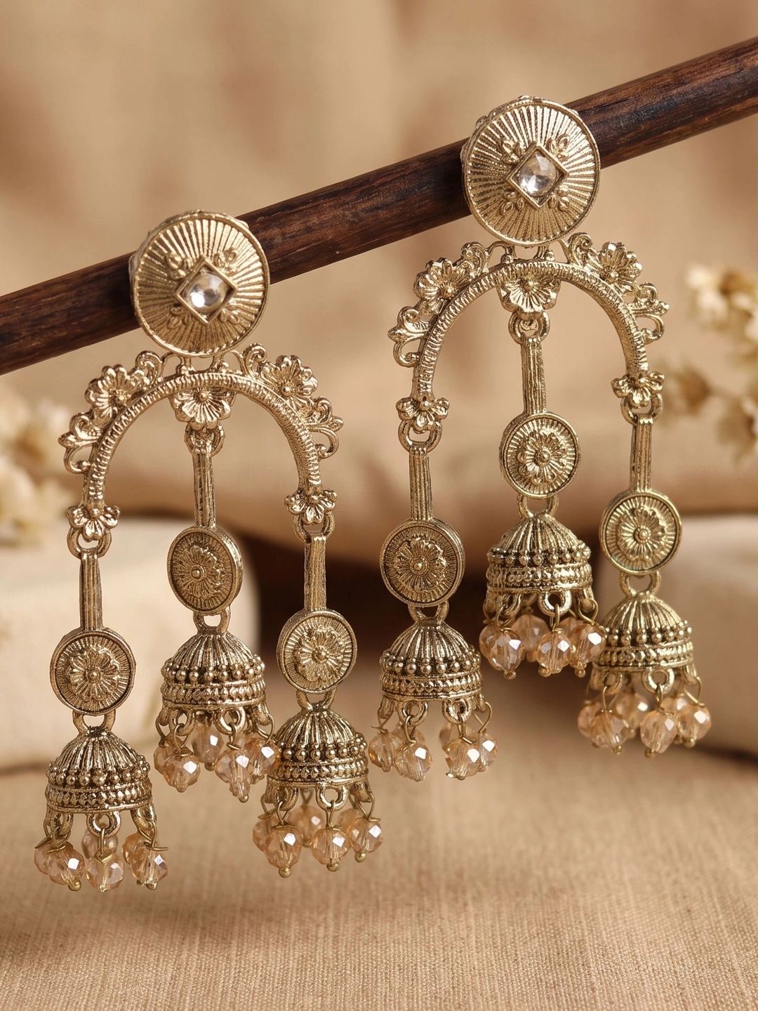 OutRoyal Geometric Jhumka Earrings for Women