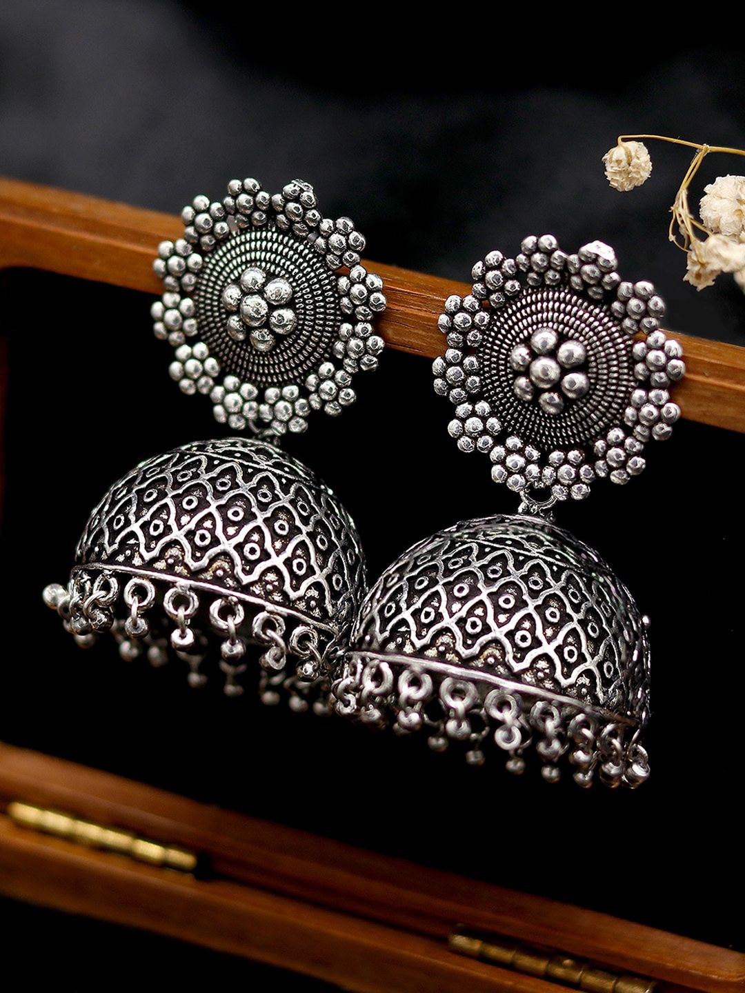 Oxidised Silver Plated Ishani Jhumka for Women