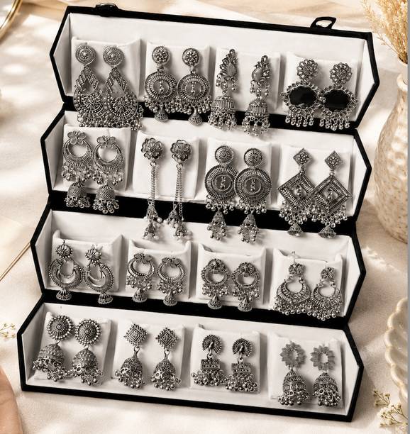 Oxidized Jhumka Collection with Organizer