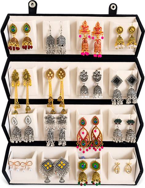 Oxidized Jhumka Set with Storage Box