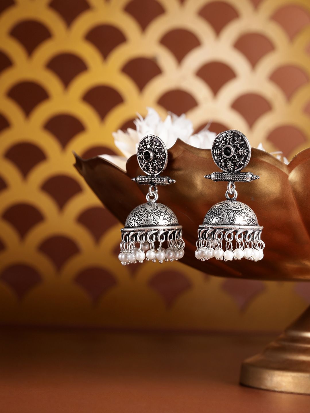 Oxidized Silver Classic Jhumka for Women