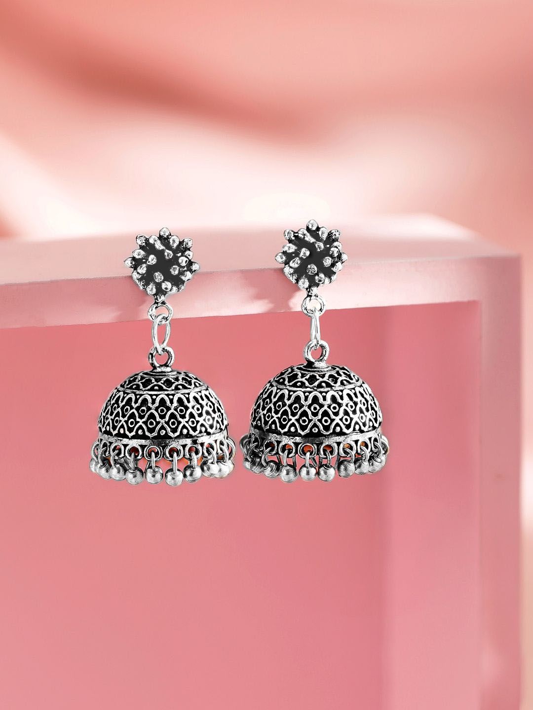 Oxidized Silver Traditional Jhumka for Women