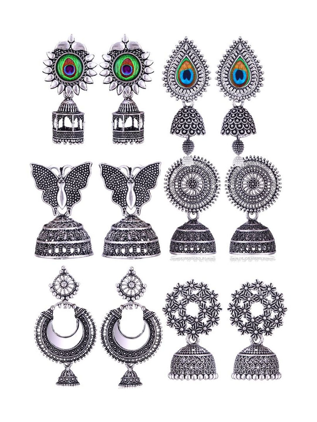 Oxidized Stone Studded Jhumka for Women