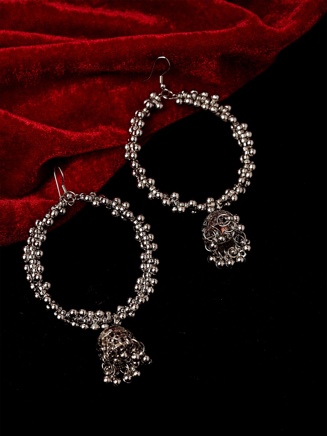 PANASH Oxidized Contemporary Jhumka for Women