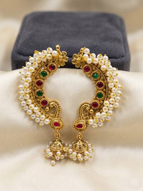 Pearl Brass Ear Cuff Jhumka