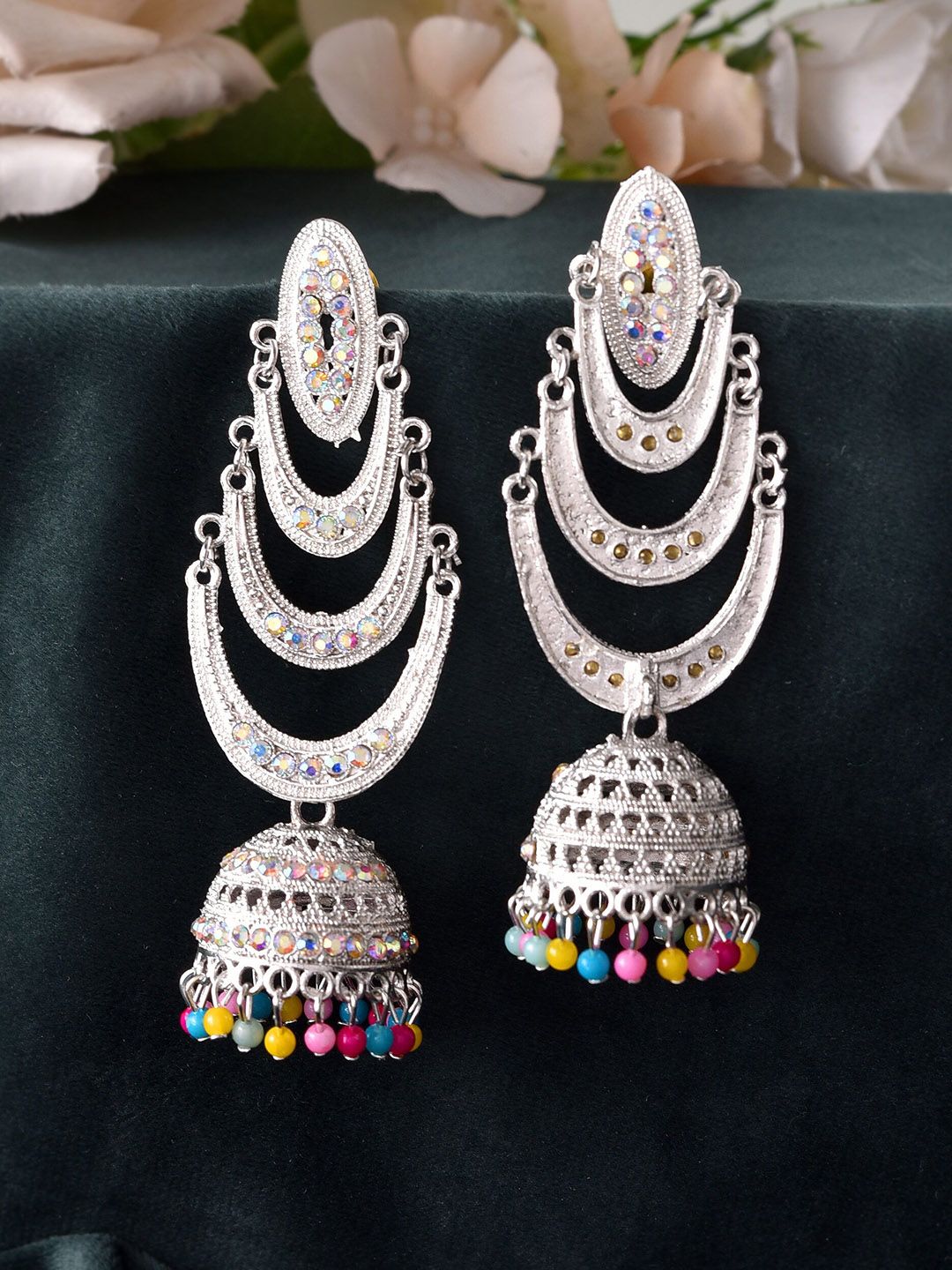 Sangria Beaded Dome Jhumka for Women
