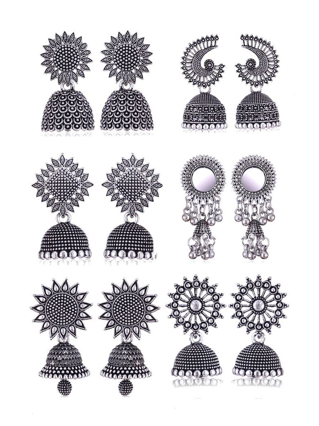 Sangria Oxidized Jhumka for Women Set