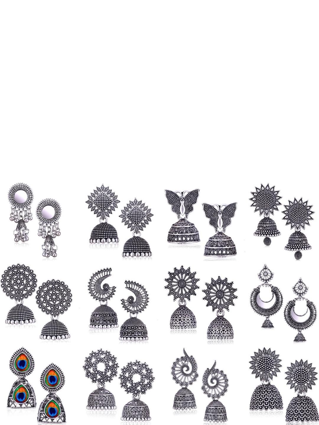 Sangria Silver Plated Alloy Jhumka