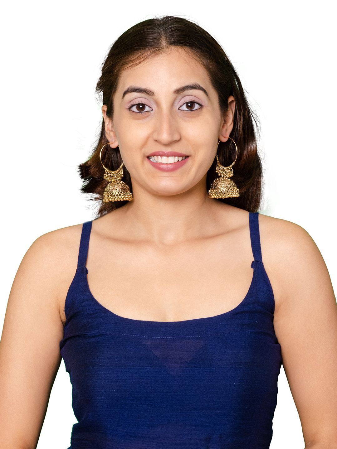Shining Jewel Gold Plated Jhumkas