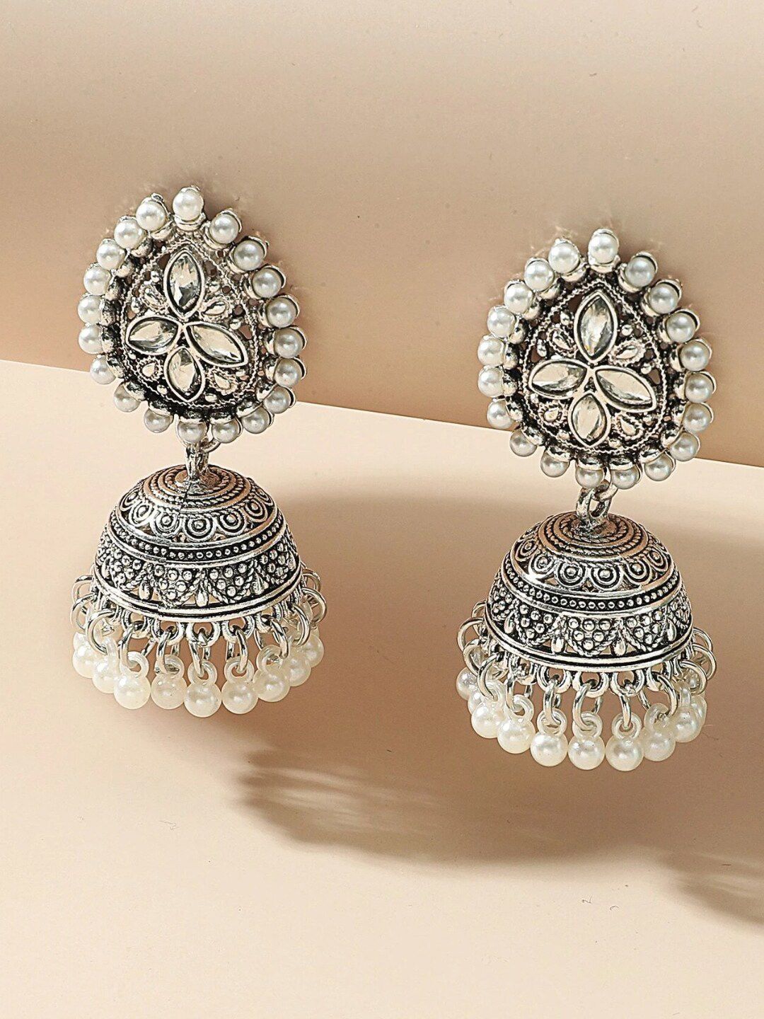 Silver Dome Shaped Jhumka for Women