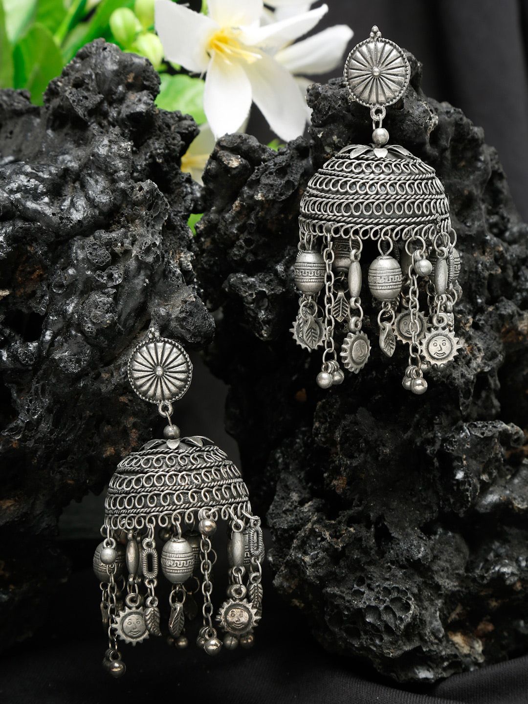 Silver Oxidized Jhumka for Women