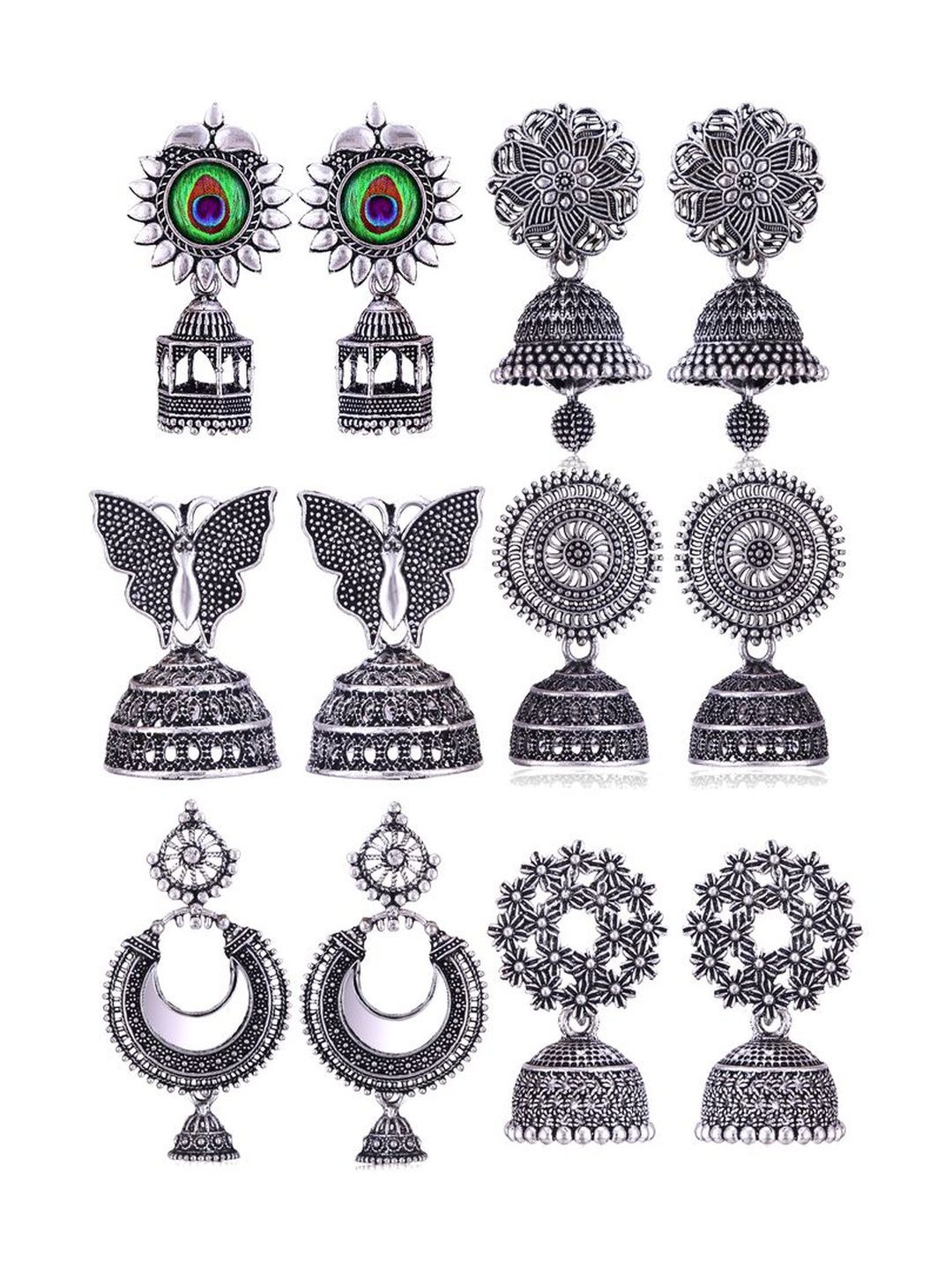 Silver Plated Oxidized Jhumka for Women