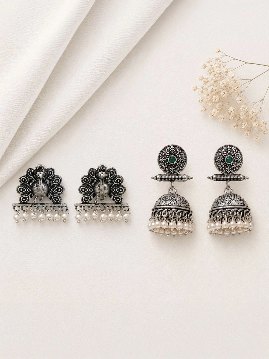 Stylishkudi Peacock Motif Jhumka for Women