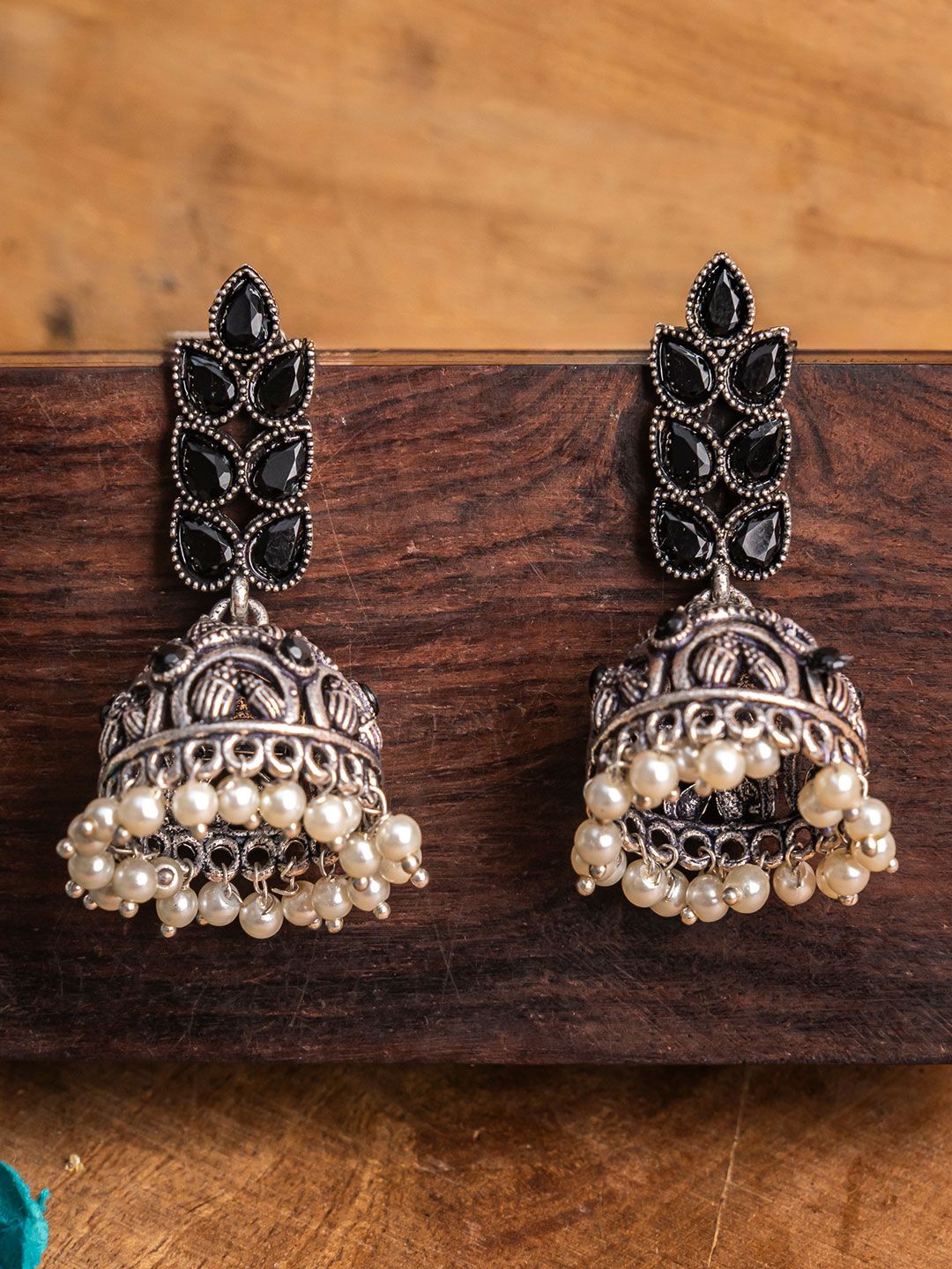 Stylishkudi Teardrop Shaped Jhumka Earrings