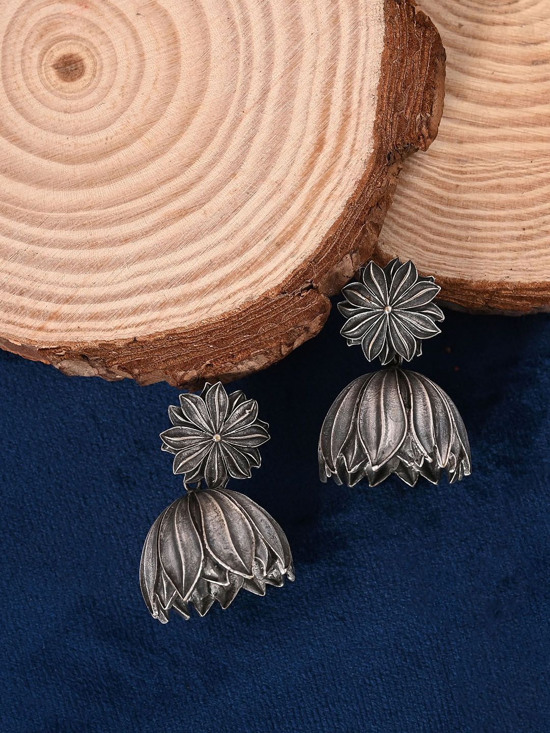 Tanusha Jewels Oxidised Jhumka for Women