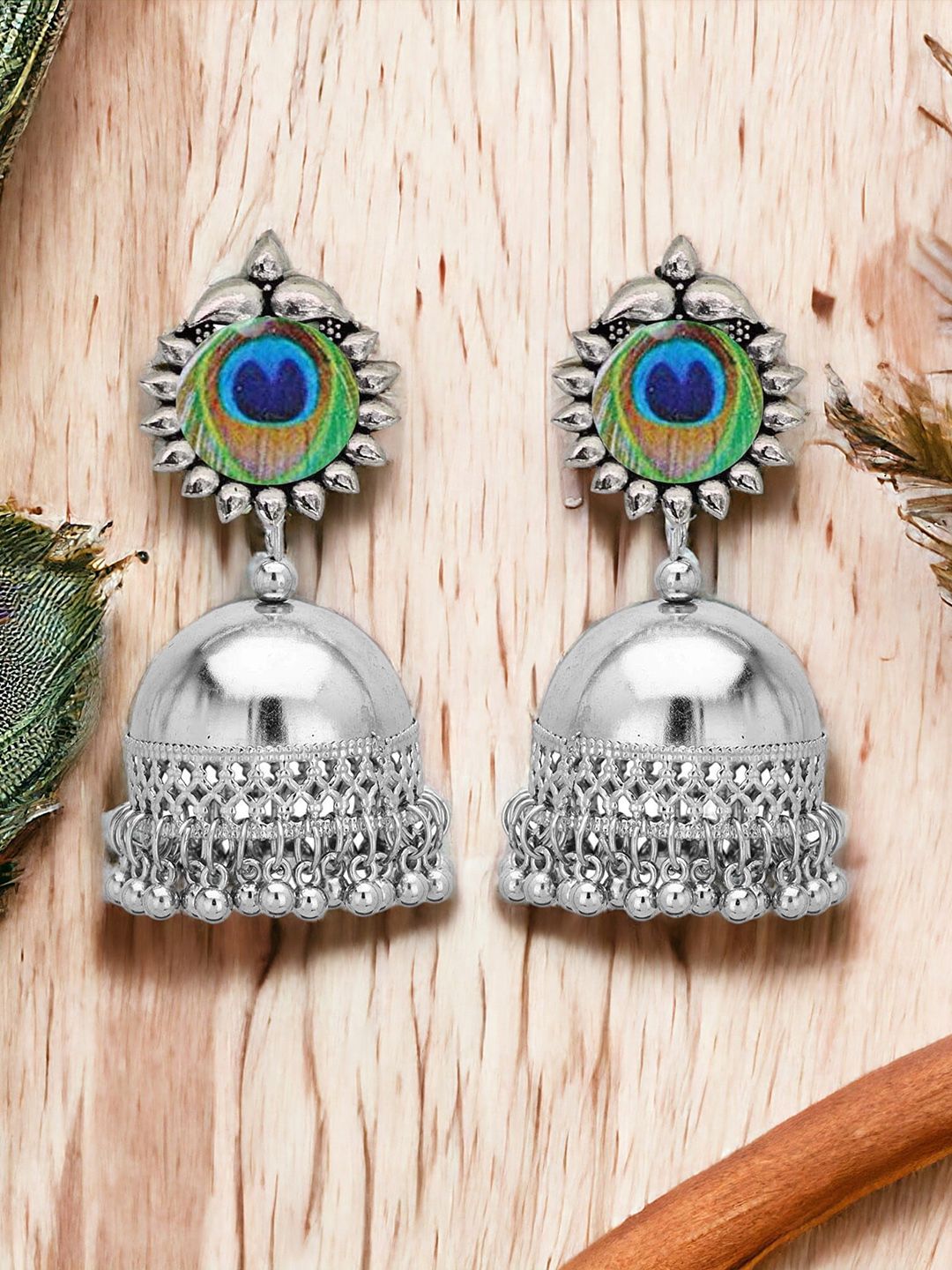 The Pari Silver Plated Jhumka Earrings