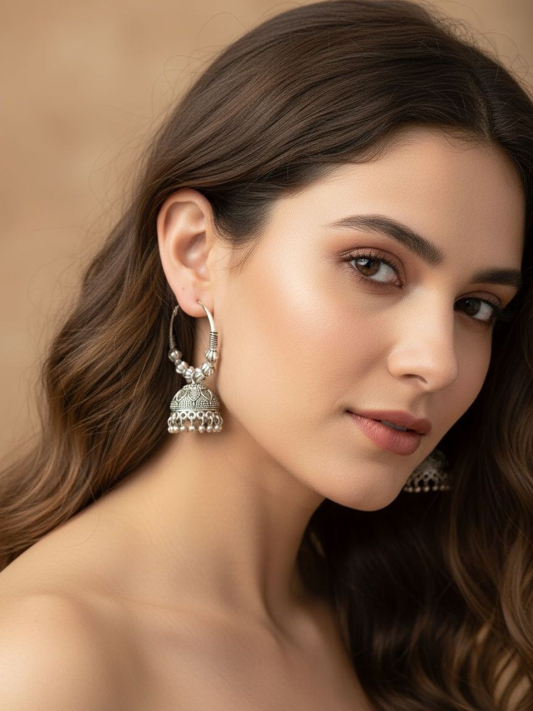 Traditional Artificial Jhumka Earrings | Oxidized Silver Finish for Women