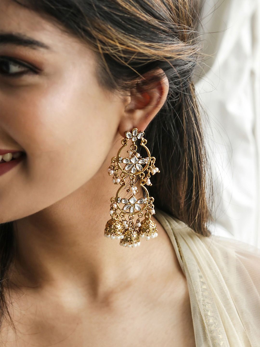 Traditional Gold-Plated Jhumka Earrings | Ethnic Indian Jewellery