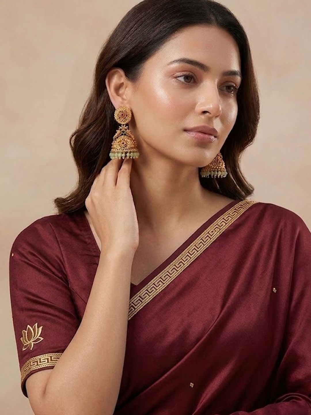 Traditional Gold Plated Jhumka Earrings for Ethnic Wear