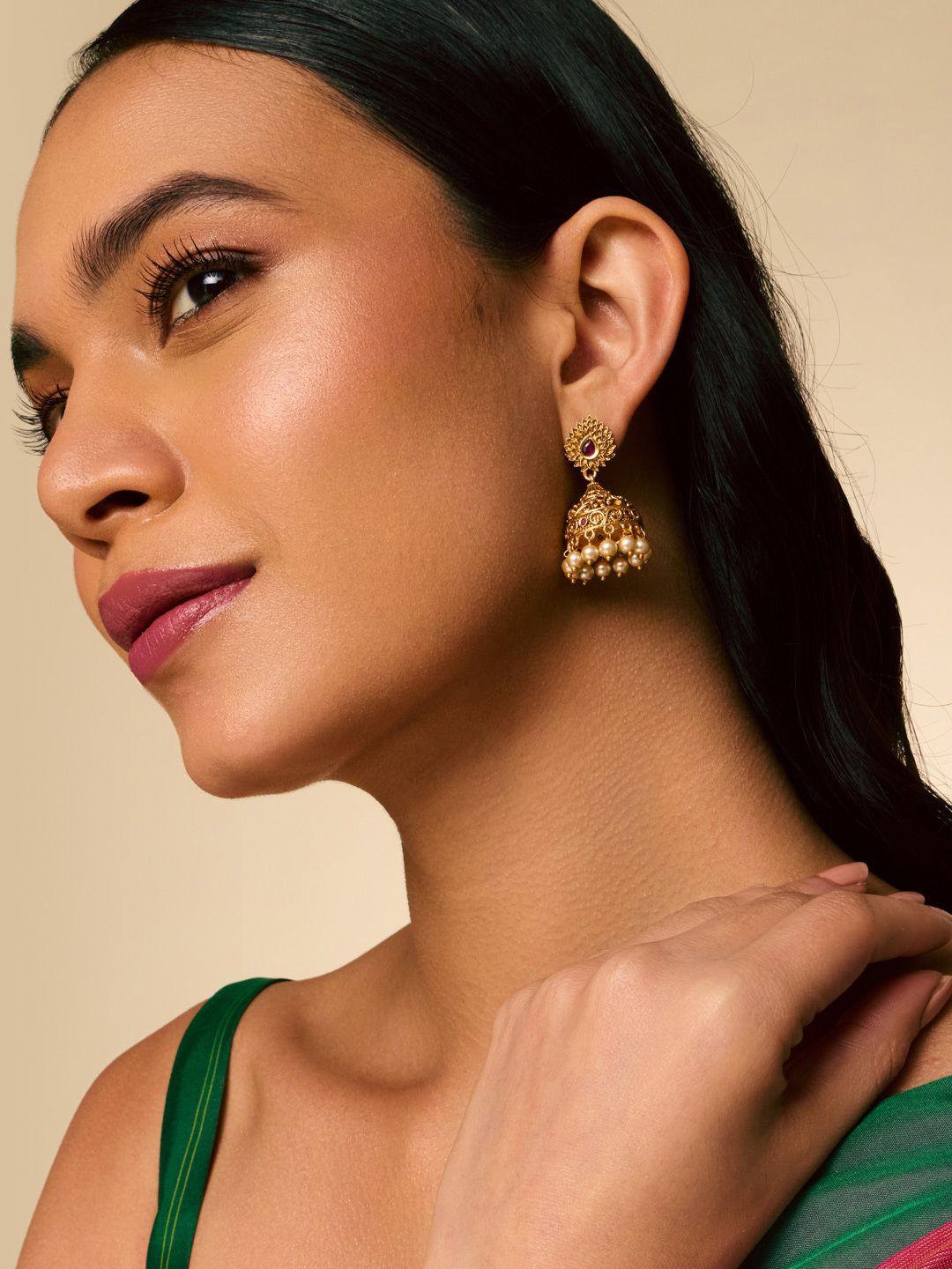 Traditional Gold-Plated Jhumkas: Exquisite Indian Ethnic Designs
