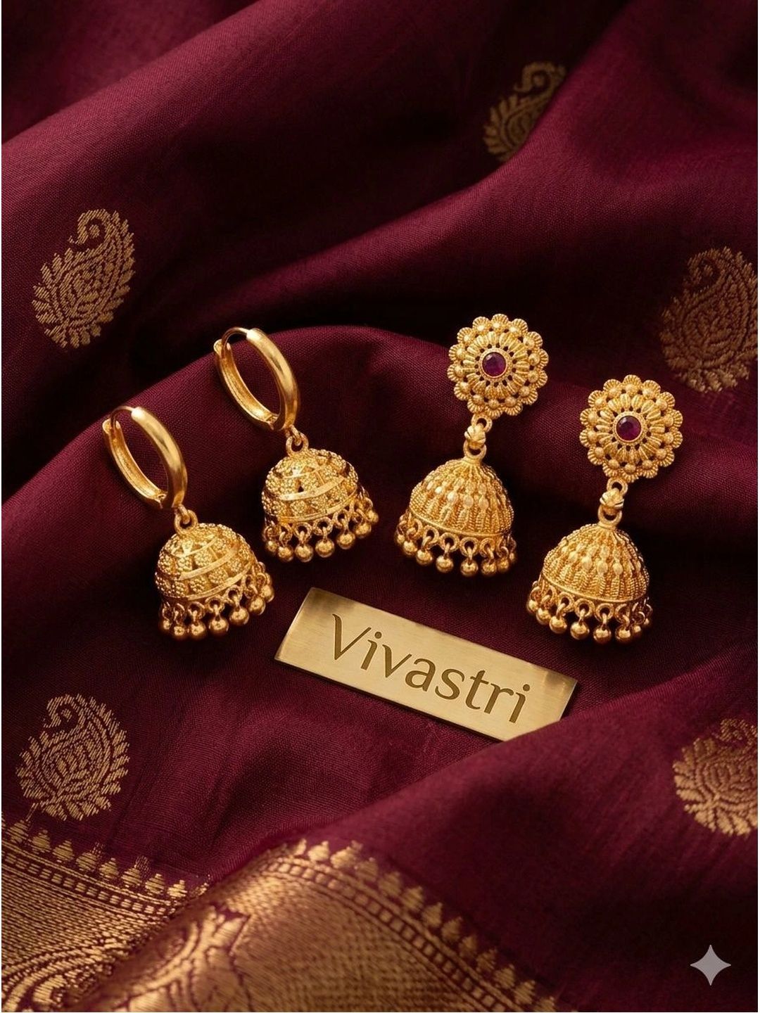 VIVASTRI Circular Ethnic Jhumka for women