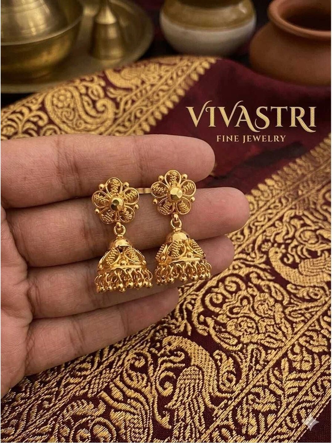 VIVASTRI Floral Designer Jhumka for Women