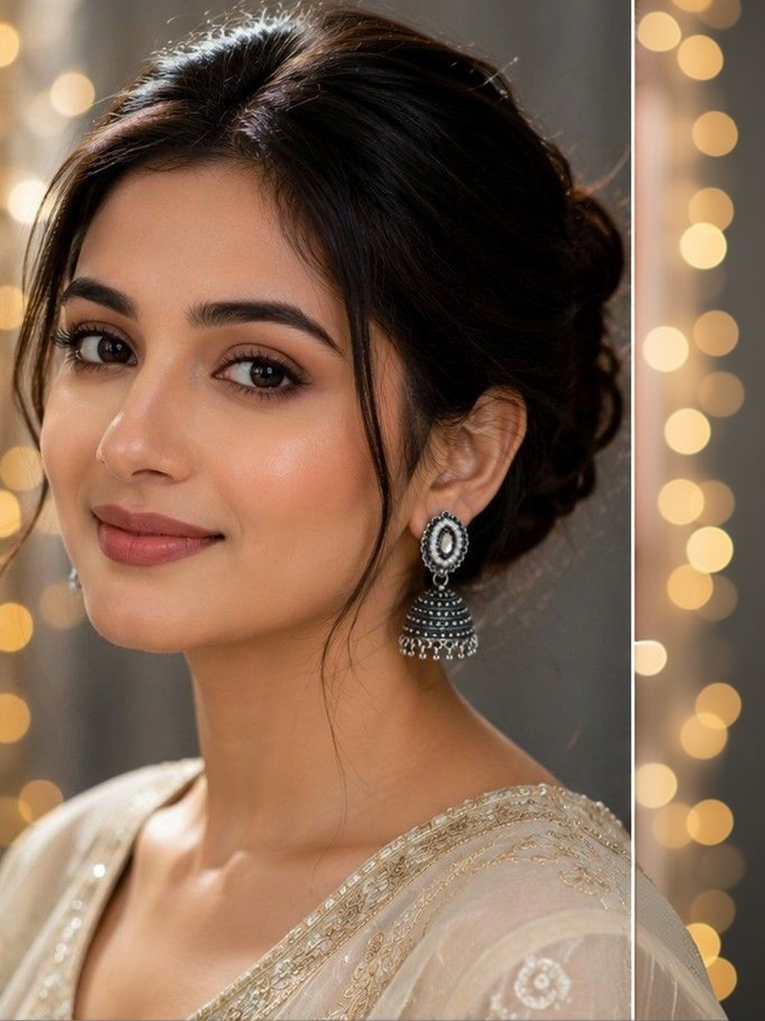 Zalesti Circular Oxidized Jhumka for Women