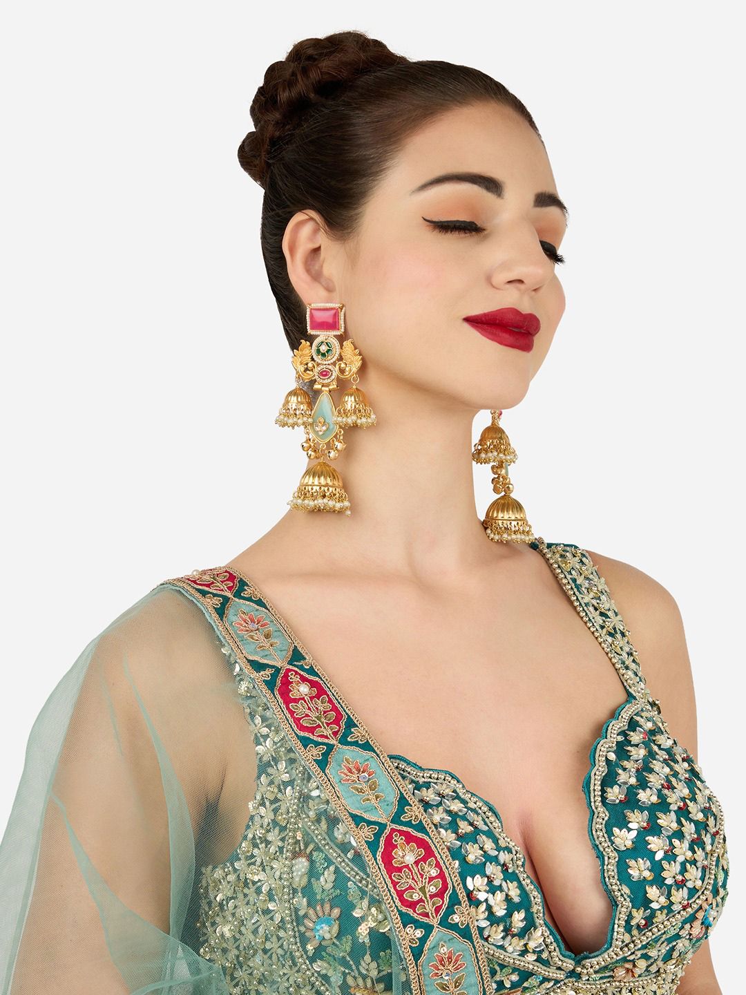 Zaveri Pearls Geometric Jhumka Design