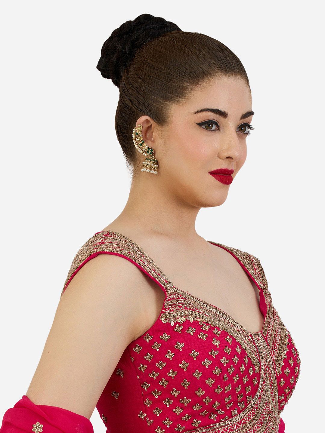 Zaveri Pearls Peacock Jhumka for Women