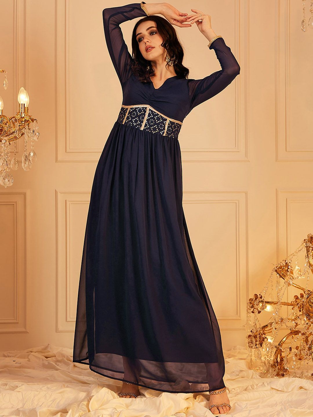 Embellished Indo Street Maxi Dress
