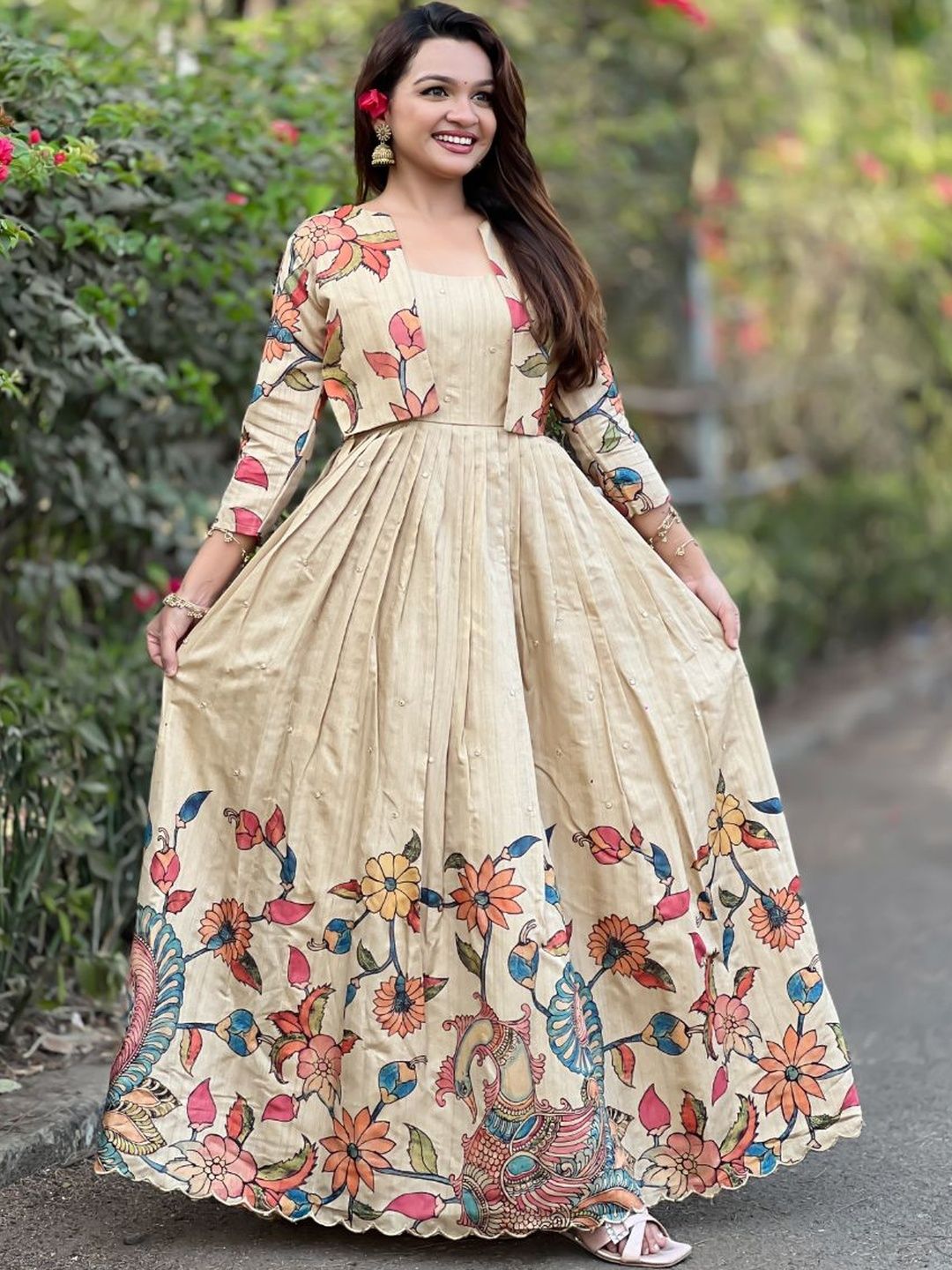 HERE&NOW Printed Round Neck Dress