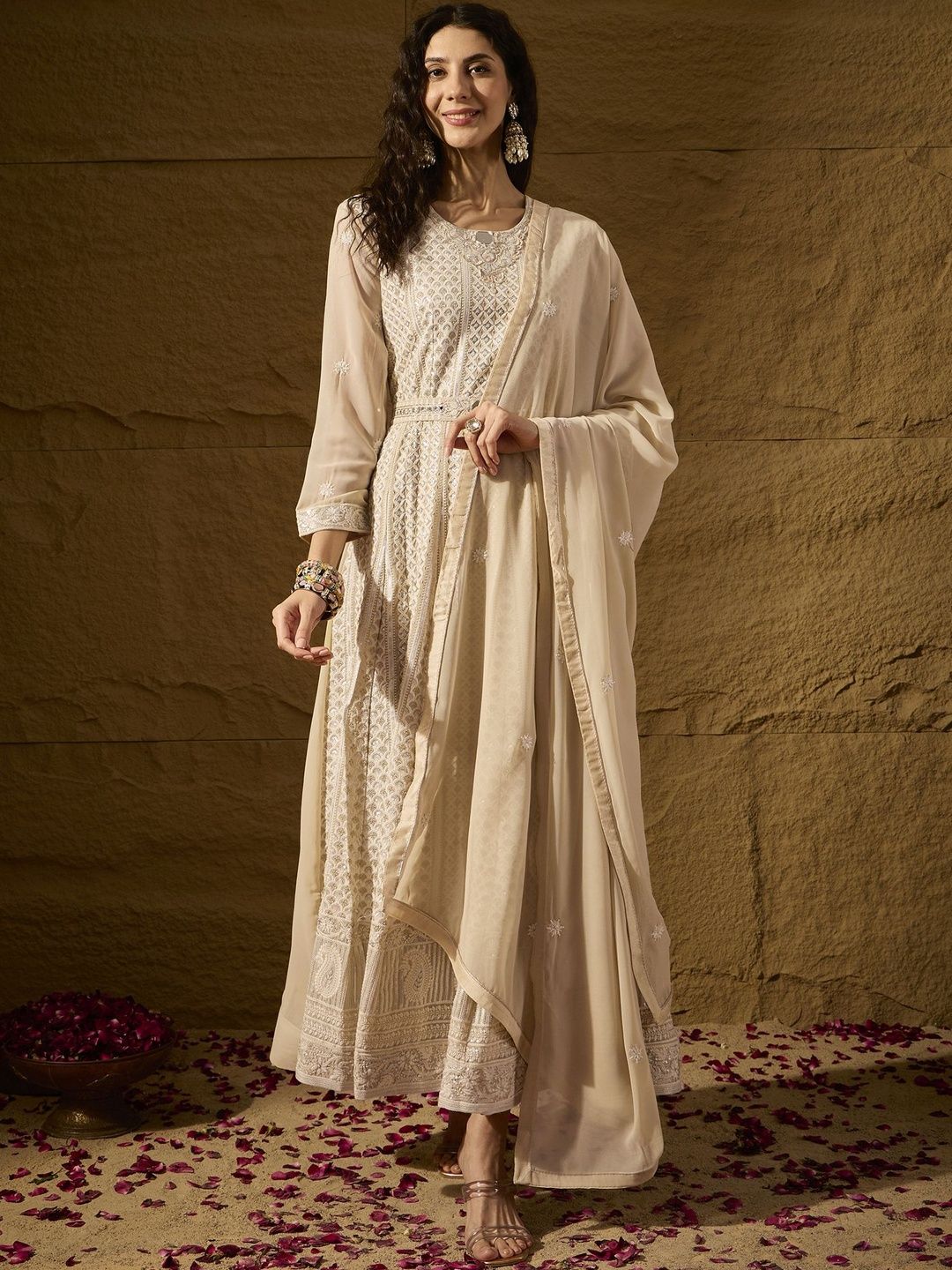 House Of Pataudi A-Line Embroidered Indo-Western & Ethnic Dress