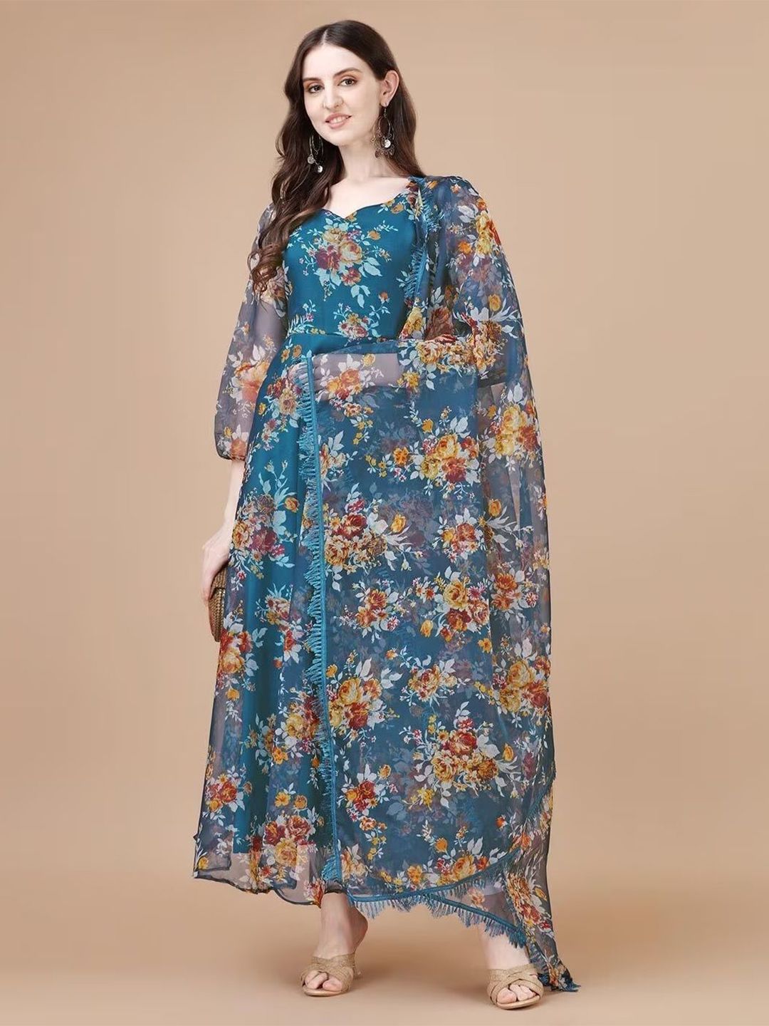 Kalini Floral Print Dupatta Set