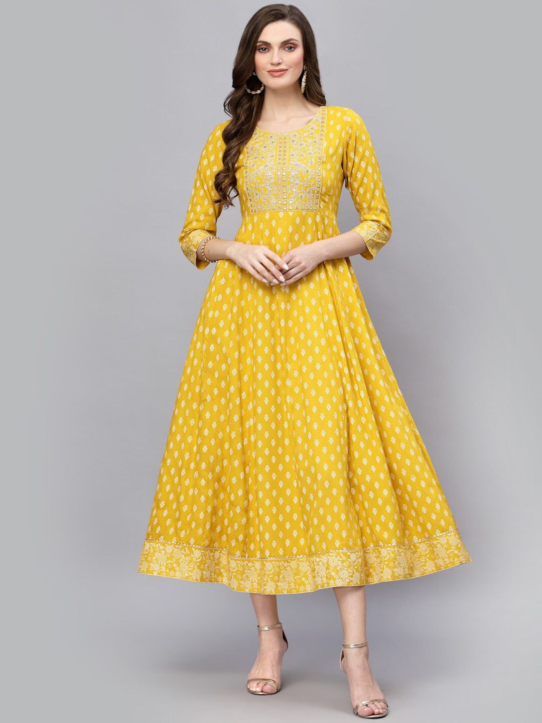 Stylum Printed Fit & Flare Maxi Indo-Western & Ethnic Dress